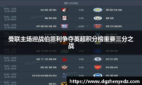 曼联主场迎战伯恩利争夺英超积分榜重要三分之战