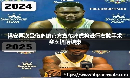 锡安再次受伤鹈鹕官方宣布胖虎将进行右膝手术赛季提前结束